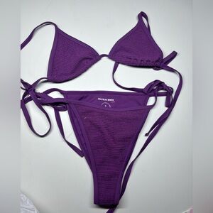 PacSun Purple Textured Triangle String Bikini